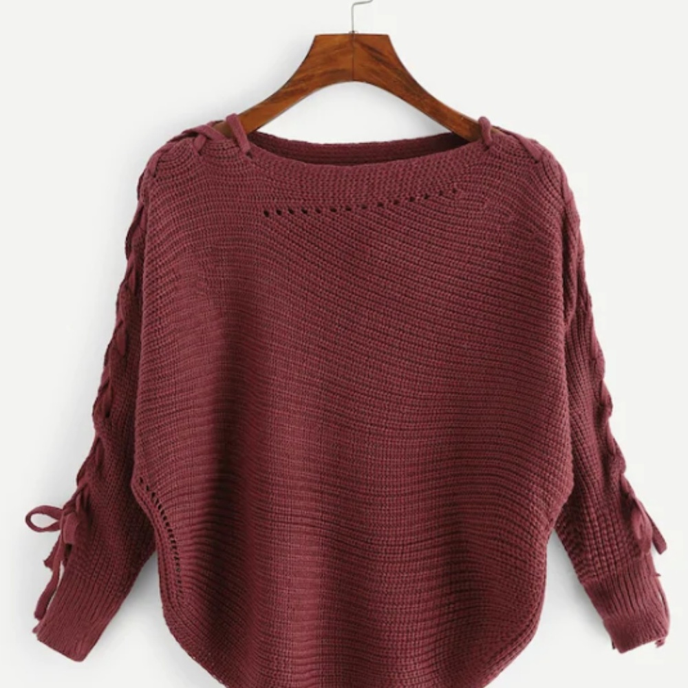 Lace up Crop Sweater